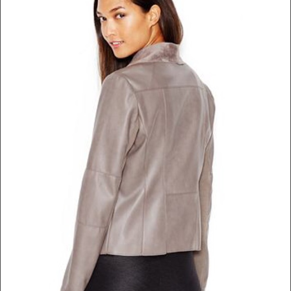 BarIII Flyaway Faux-Leather Jacket Small Sphynx